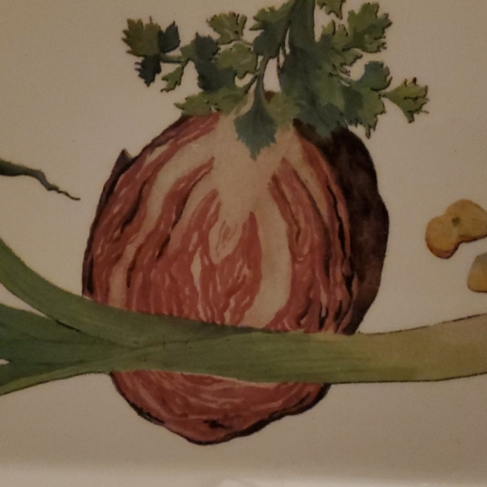 Square Handpainted Vegetable Dish Made In Italy - Picture 2 of 6